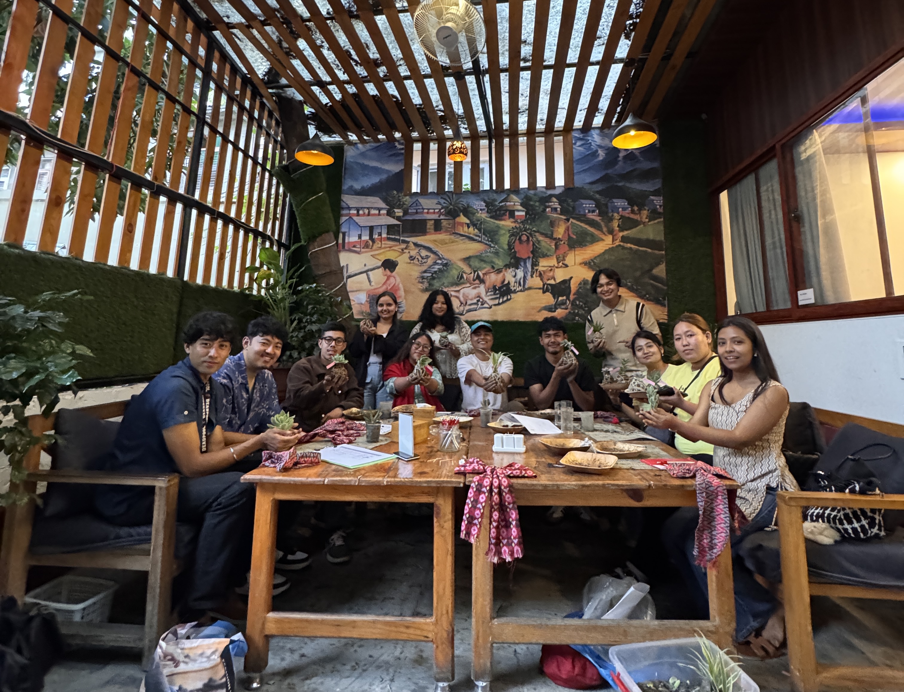 Nurturing plants and connecting with nature during workshop